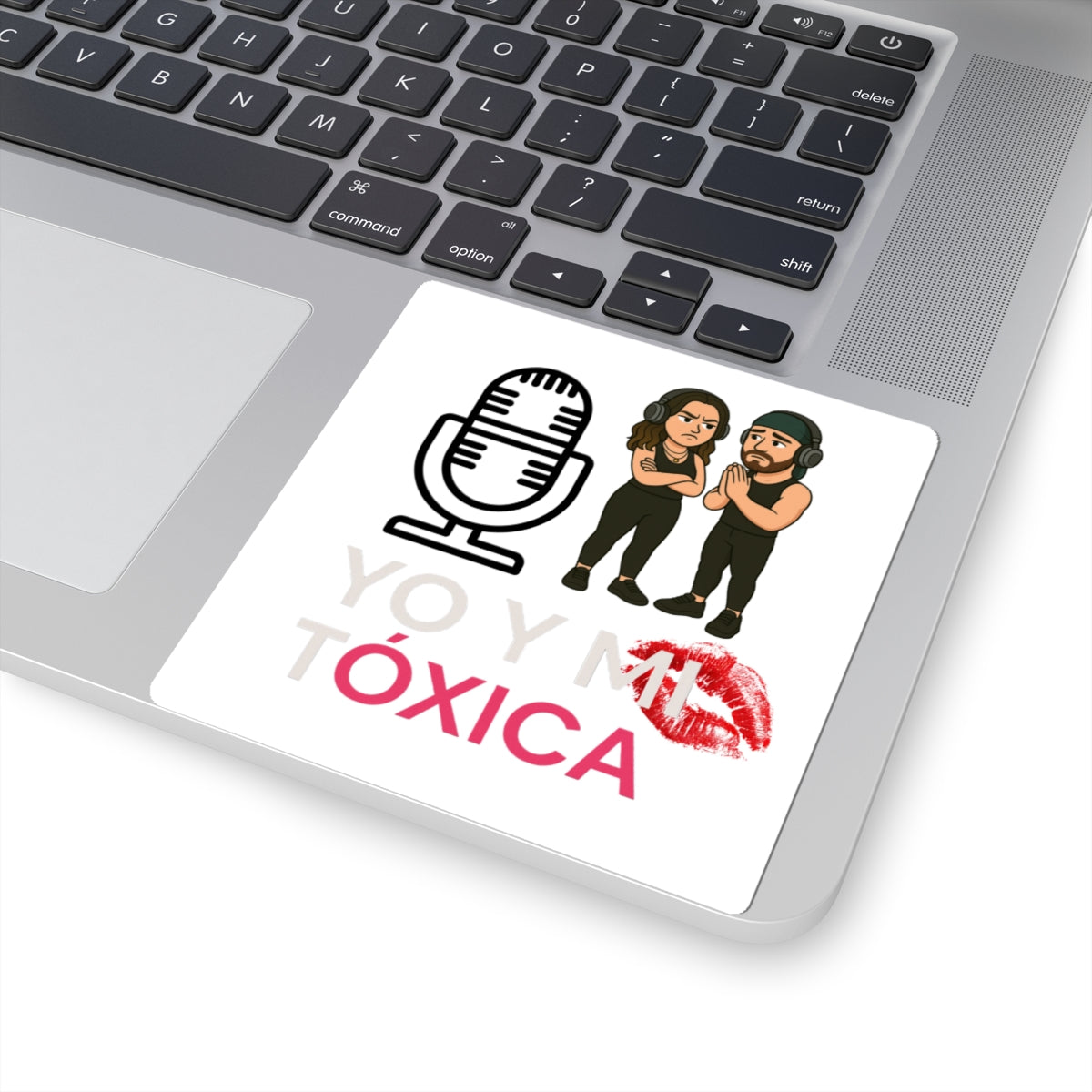Pegatinas Mic & Toxic Vibe Kiss-Cut, calcomanías divertidas para portátiles, mercancía de podcast, regalos bonitos para amigos, pegatinas de diario únicas