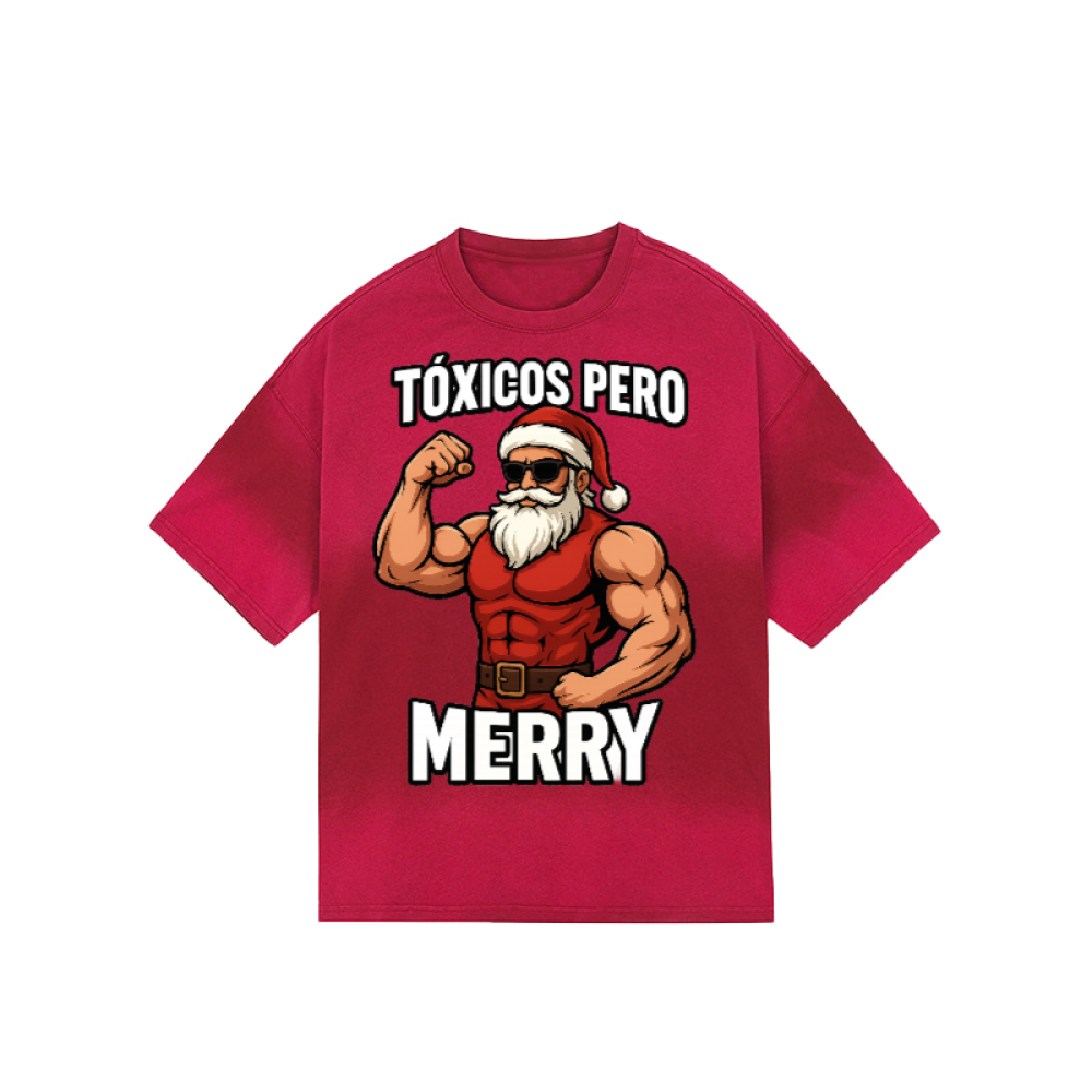 Playera “Tóxicos pero Merry” – Edición Navidad Gym Style