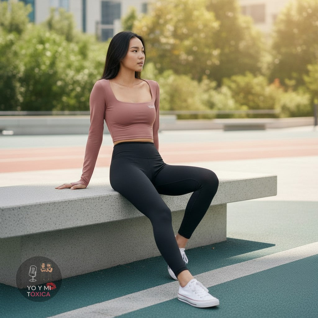 Crop Top Deportivo Manga Larga Mujer Y&MTX– Yo y Mi Tóxica