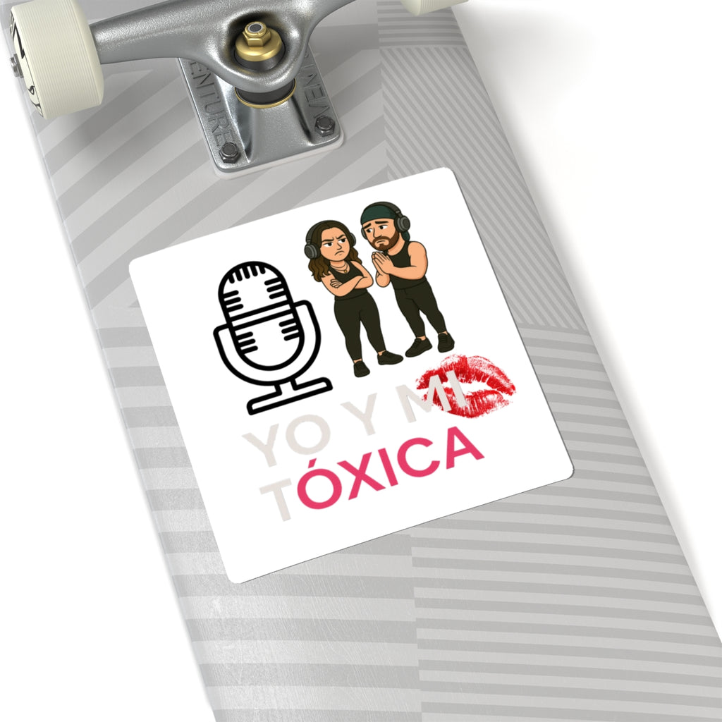 Pegatinas Mic & Toxic Vibe Kiss-Cut, calcomanías divertidas para portátiles, mercancía de podcast, regalos bonitos para amigos, pegatinas de diario únicas