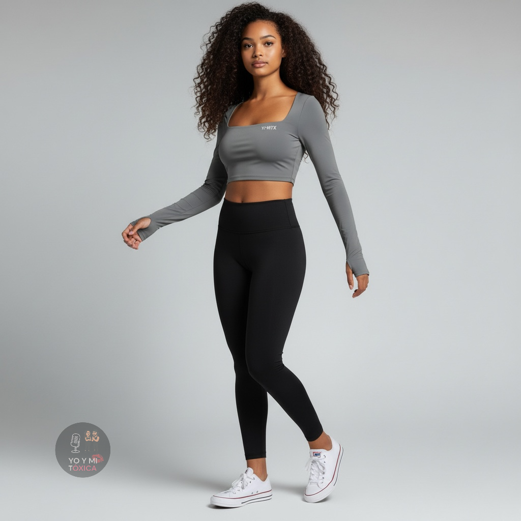 Crop Top Deportivo Manga Larga Mujer Y&MTX– Yo y Mi Tóxica