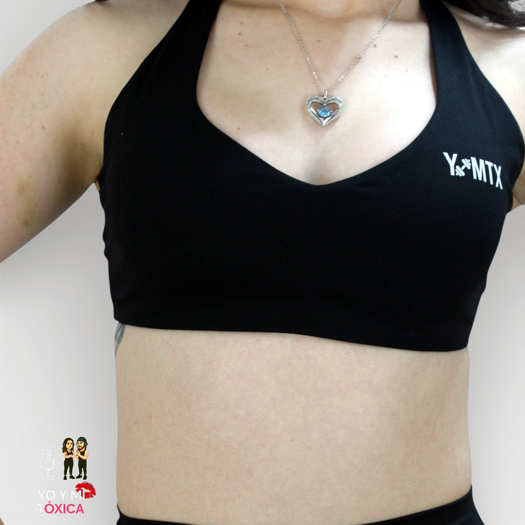 Top Halter + Pantalón Flare (Negro & Azul Marino)