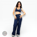 Top Halter + Pantalón Flare (Negro & Azul Marino)